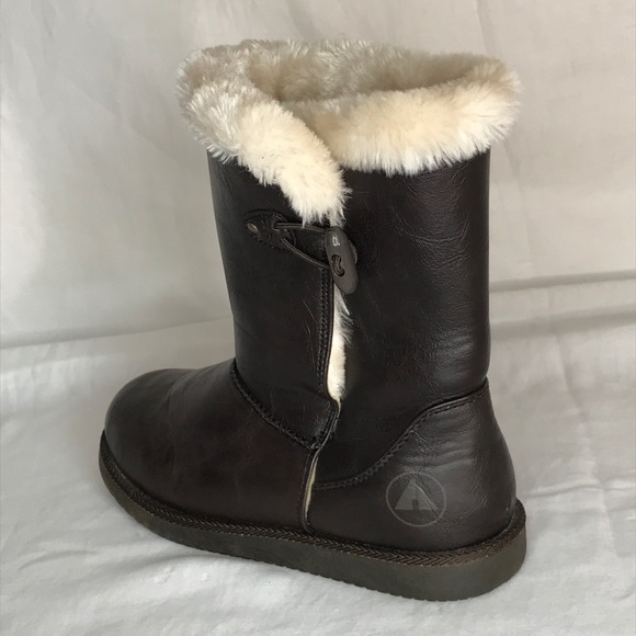 Airwalk Fur Brown Leather Boots - Picture 4 of 5
